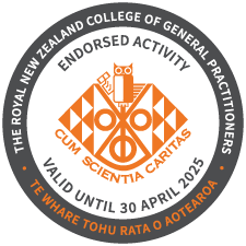 Royal New Zealand College of General Practitioners logo, with text: Endorsed activity. Valid unti 31l March 2023.